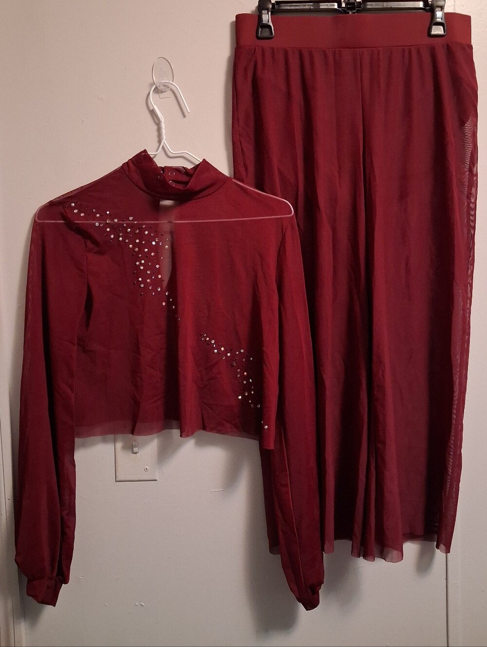 balera Burgundy Maxi Skirt with Matching Top